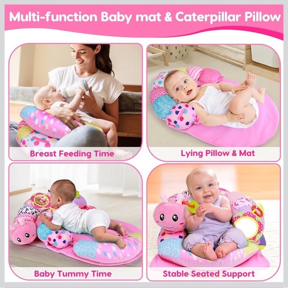 Pink Baby Play Mat with Toys - Picture 3 of 6